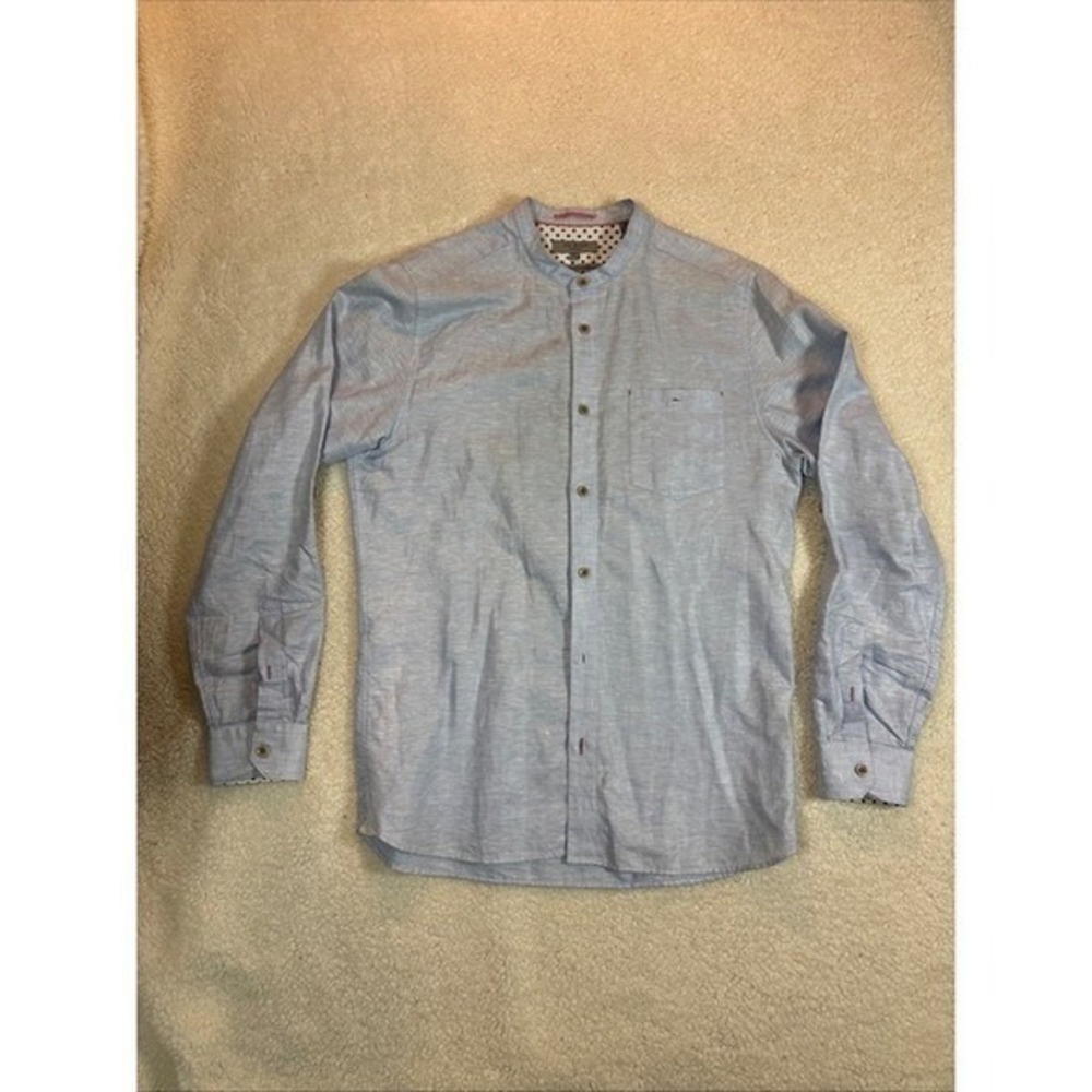 Ted Baker London Size 3 ‎ Button Down Shirt Blue Color